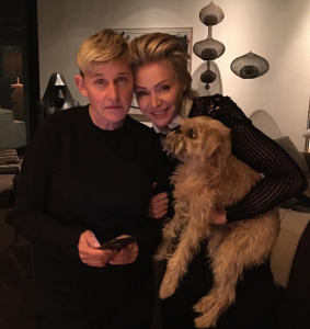 Ellen DeGeneres with her spouse Portia De Rossi