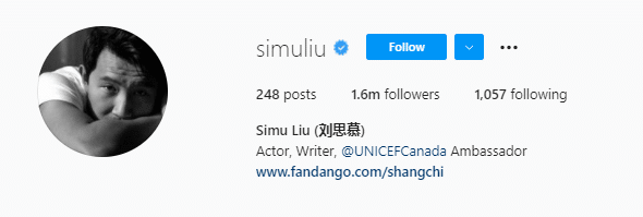 Simu Liu Instagram