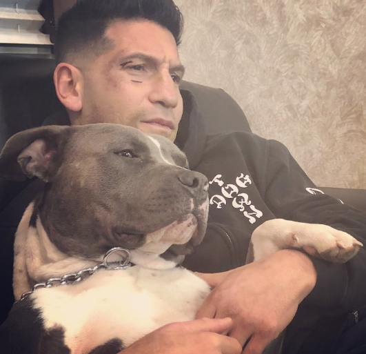 Jon With His Pet Pit Bull