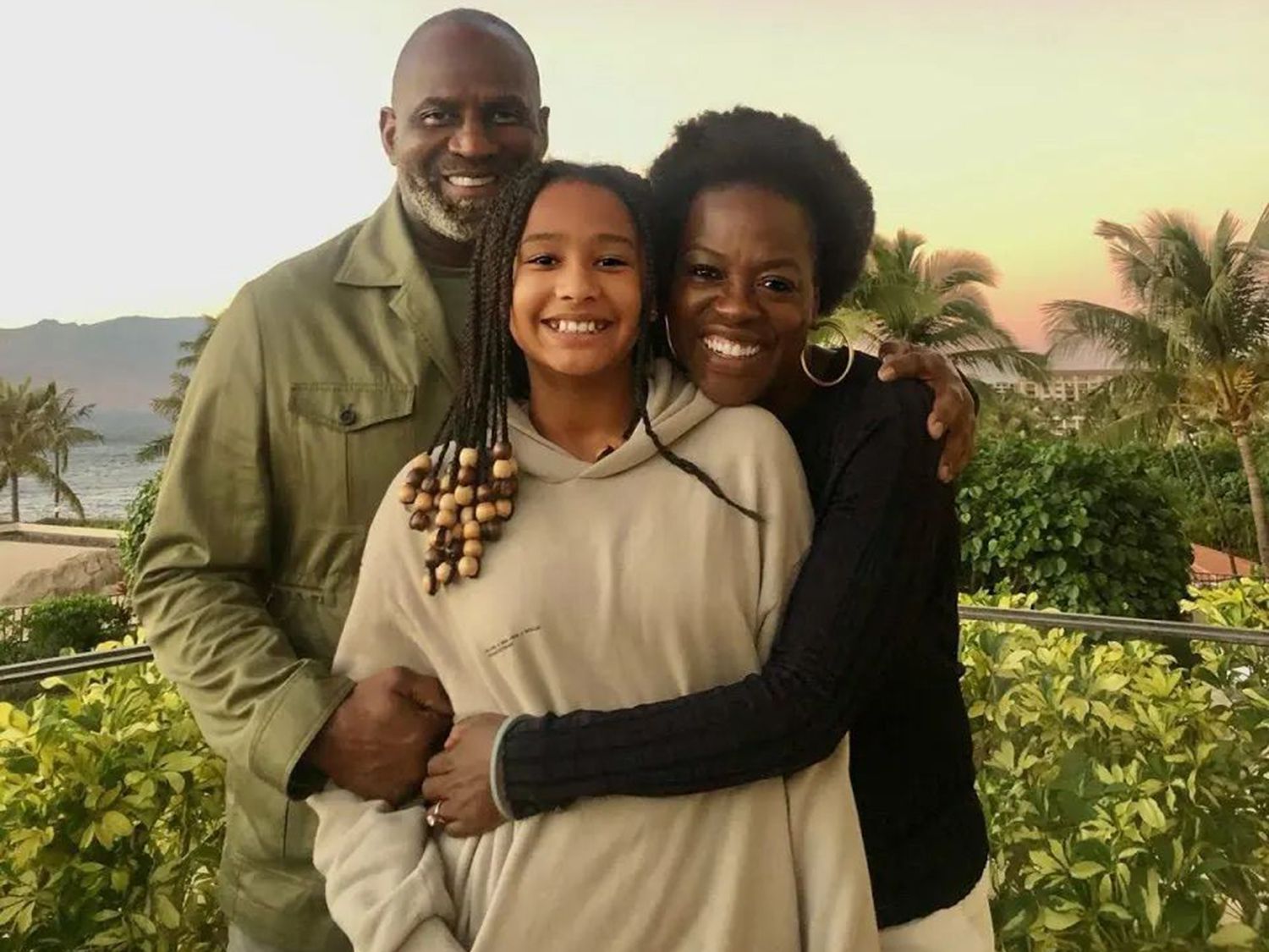 Viola with her daughter and husband