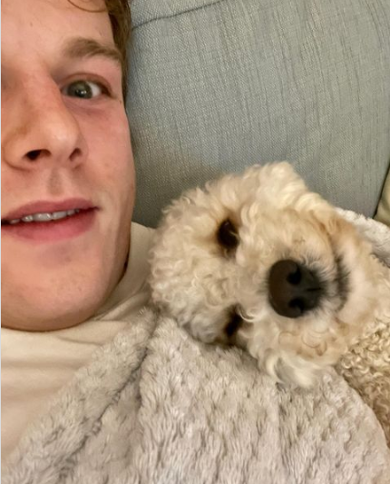 Callum with his pet dog