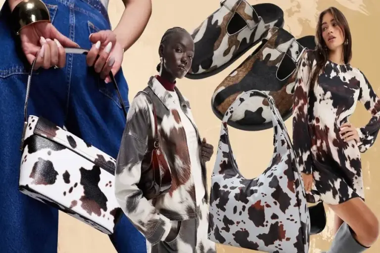 Cow Print Flare Pants